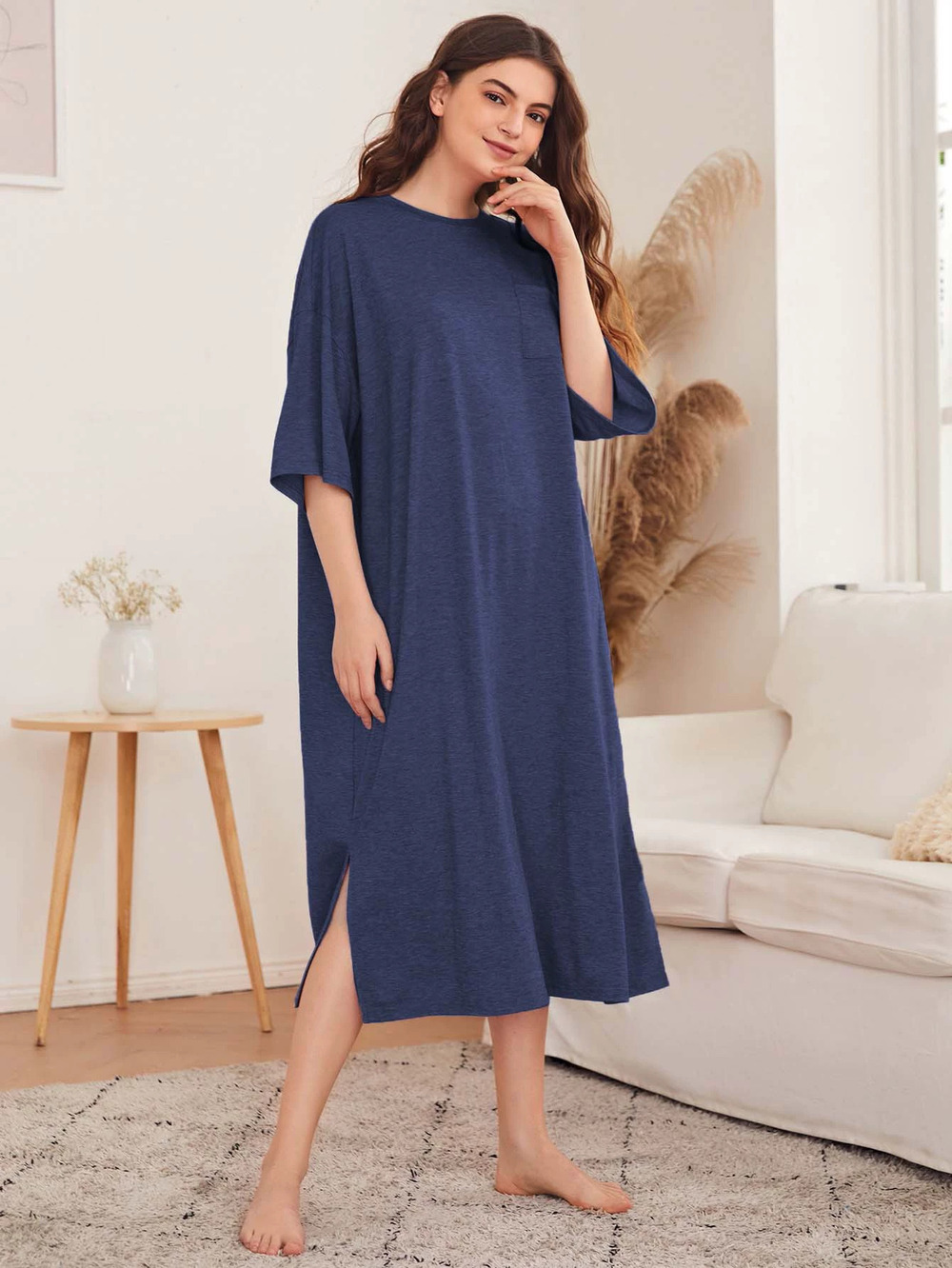 ZARA Basic Lounge Midi Dress Spring Summer Loose Comfy